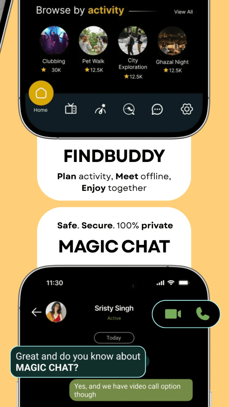 KnoBee social media mobile app preview